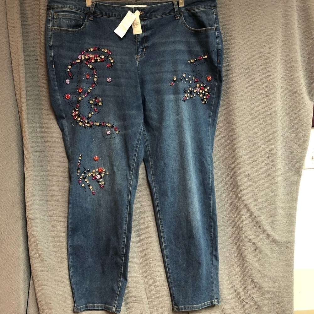 NWT Cato 22W Bedazzled Jewels Womens Jeans